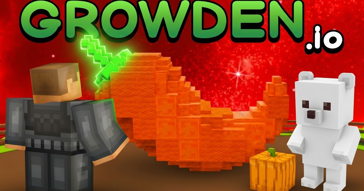 菜園の区画に作物が並ぶ、Growden.io のゲーム画面